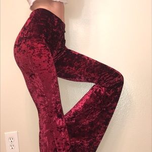 RED VELVET FLARE OUT LEGGINGS